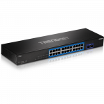 Switch: 24 x 10/100/1000Mbps, 2 x 10Gbps SFP+, r&auml;kitav