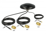 3xSMA Mitmesageduslik ringantenn GPS, LTE, UMTS, GSM, 3.0m, must