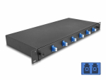 FO paneel 6xLC duplex liikuva riiuliga OS2 19&acute;&acute; 1U must adapter kruvidega