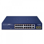 Switch: 16 x 10/100/1000Mbps PoE+, 2 x 10/100/1000T, 2x SFP, 185W PoE Budget, Standard/VLAN/Extend mode