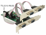 Laienduskaart: PCIe x1, 3 x Serial RS-232 + TTL 3.3V / RS-232 koos toitega
