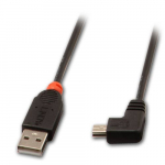 USB 2.0 kaabel A - Mini B nurgaga paremale 2.0m, must