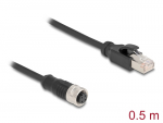 Pikenduskaabel M12-RJ45 4 kontakti D-coded 0.5m