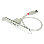 Adapter USB 2.0 (F) - (M) 0.3m, arvuti taga paneelile, hall