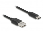 USB-C kaabel C - A 0.5 - 0.8m, Easy-USB, spiraal, must