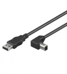 USB 2.0 kaabel A - B nurgaga 1.0m, must