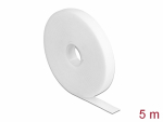 Takjapael rullis 13mm x 5.0m HOOK and LOOP, valge