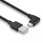 USB 2.0 kaabel A - C nurgaga paremale 1.0m, must