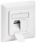 Seinakarp 2-le RJ45 Cat6 pesale, varjestatud, s&uuml;vistatud, valge