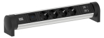 Toitepaneel Cycle Desk 4 x CEE7/3, 1 x USB-A, 1 x USB-C, 414x65x80mm, must/hall
