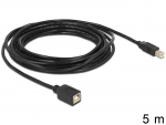 USB 2.0 pikenduskaabel USB2.0 B (M) - USB2.0 B (F), 5.0m, must