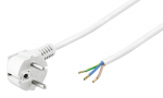 220V Toitekaabel 2.0m, valge, CEE 7/7 - lahtise otsaga
