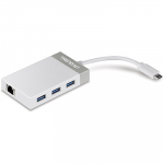 USB-C hub, 3xUSB 3.0 porti, 1xUSB-C pistik, 1xRJ45 Gigabit port, sobib ka Mac&acute;ile