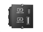 Moodul: 1 x USB-A, 1 x USB-C 22W must