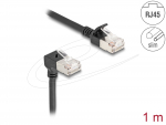 V&otilde;rgukaabel Cat6a S/FTP 1.0m, must, (1x90&deg; nurgaga &uuml;les), LSZH, CU