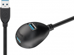 USB 3.0 pikenduskaabel A - 2x A 1.5m, must, Desktop foot