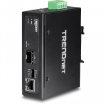 T&ouml;&ouml;stuslik FO konverter: 100/1000Base-T <> SFP Media Converter, Din, IP30, -40 to 75 &ordm;C