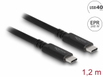 USB-C kaabel 1.2m, USB 4 40Gbps, 5A, 240w, 48V must
