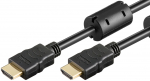 HDMI kaabel 1.0m + Ethernet, 4K 3840x2160p@60Hz, ferriitidega, must