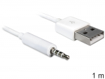Konverter USB-A 2.0 (M) - 3.5 mm (M) 4pin 1.0m, valge