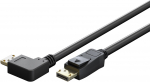 DisplayPort kaabel 5.0m, 2.1, 8K 7680x4320@144Hz DSC, 54 Gbit/s, nurgaga paremale, must