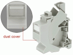 Kinnitus DIN-rail RJ45 modularpesadele, tolmuluugiga