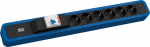 Toitepaneel 6 kohta Schuko 2.0m, rikkevoolukaitsmega, 516x64x45mm, must/sinine