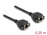 Pikenduskaabel RJ50 S/FTP 0.25m, must, F-F