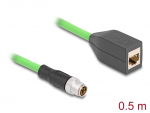 Pikenduskaabel M12-RJ45 8 kontakti X-coded 0.5m PUR (TPU)