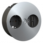 Pistikupesa Twist 2 x CEE7/3 2.0m, 2 x USB-A, roostevaba terase imitatsioon