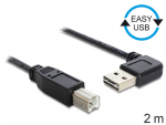 USB 2.0 kaabel A - B nurgaga 2.0m, Easy USB, must