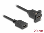 T&uuml;&uuml;p-D moodul - HDMI F - F kaabliga 0.2m must