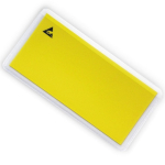 LABEL HOLDER Transparent Adhesive with yellow ESD label 15 x 55 mm