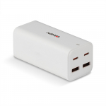 USB laadija 2 x USB-C GaN, 2 x USB pesa, 100W, kiirlaadija, valge
