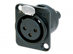 XLR 3 pesa paneelile, must NC3FD-S-1-B, kruvikinnitus