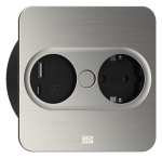 Pistikupesa Twist 2 1 x CEE7/3 2.0m, 1 x USB-A, 1 x USB-C, roostevaba terase imitatsioon, nurkne