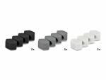 Juhtme hoidik 3-le kaablile (6tk), isekleepuv, hall/valge/must
