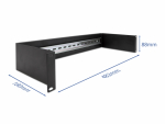 Paneel 19&acute;&acute; 2U DIN latiga 482x180x90mm must