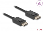 DisplayPort kaabel 1.0m, kullatud, kolmekordne varje, 8K@60Hz kuni 16K@30, DP 2.0, must