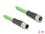 Pikenduskaabel M12 4 kontakti D-coded 2.0m PUR (TPU)