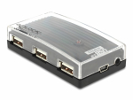 USB 2.0 hub, 4 porti, l&auml;bipaistev, lisatoitega