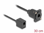 T&uuml;&uuml;p-D moodul - RJ45 Cat10 F - F kaabliga 0.3m must