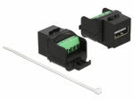 Keystone moodul: USB 2.0 A F / Terminal block, must