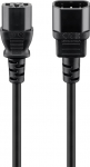220V Toitekaabli pikendus 1.0m, must, (monitorikaabel), 3x0.75mm&sup2;, C13 - C14