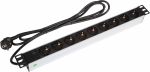 Toitepaneel 9 kohta Schuko l&uuml;litita r&auml;ckitav LED indik 2.5m 1U