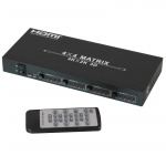 HDMI matrix switch, 4 sisse/ 4 v&auml;lja, 4K 2160p, puldiga