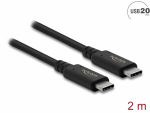 USB-C kaabel 2.0m, USB 4 20Gbps, 5A, 100w, must