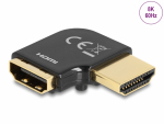 Adapter HDMI (M) - (F), 8K@60Hz 90&deg; nurgaga vasakule, metallist