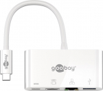 Konverter USB-C (M) - HDMI (F) 4K@30Hz, USB-C (PD kuni 60W), USB 3.0 + Ethernet