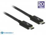Thunderbolt 3 kaabel 1.5m, must, kuni 20Gbps